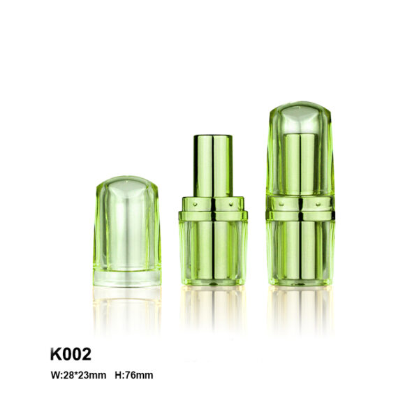 round green transparent lipstick tube