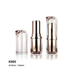 special shape transparent golden lipstick container