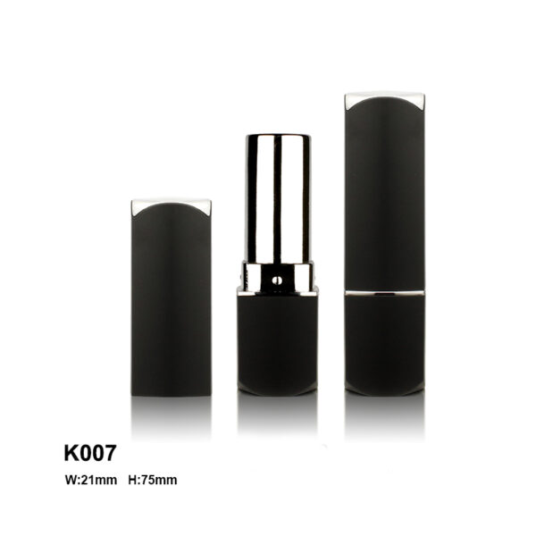 square black silver lipstick tube