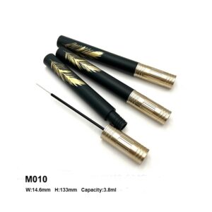 Custom mascara container in Metal black golden have Wings Pattern