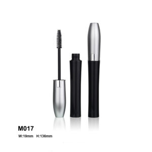 Custom mascara container in Metal Black Silver