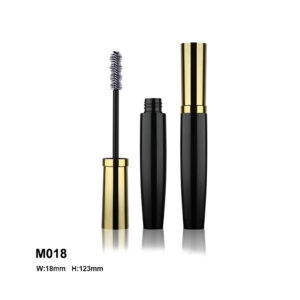 Custom empty mascara container in Metal Black Golden