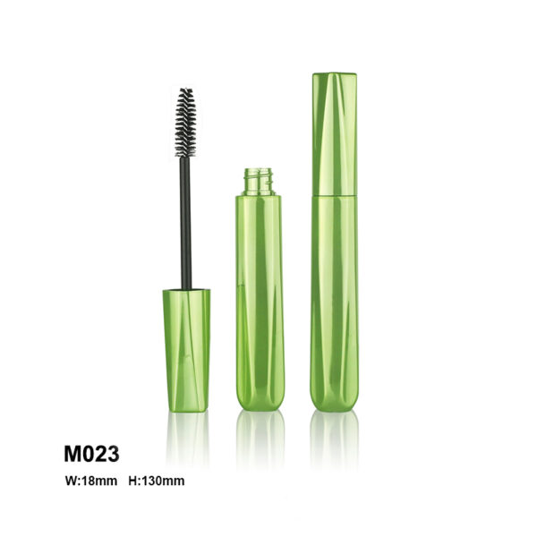 mascara tube in metal green