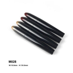 Custom conical red gradient black mascara container