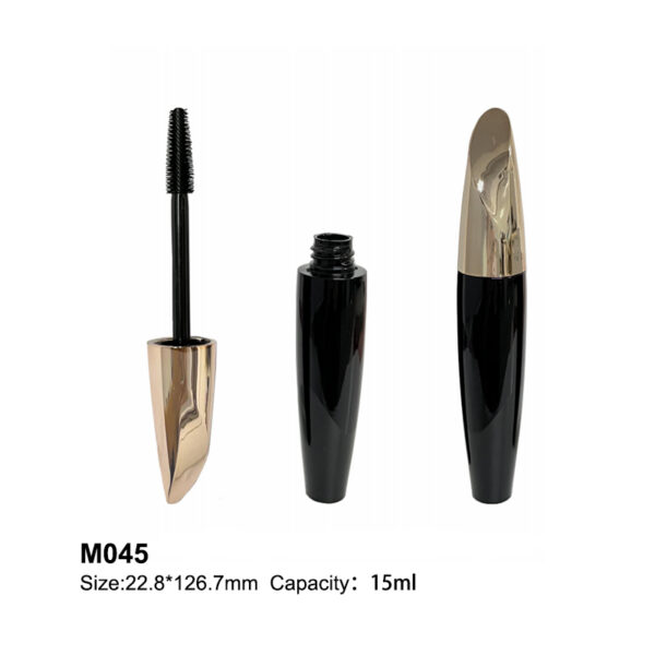 Olive shape golden black mascara bottle