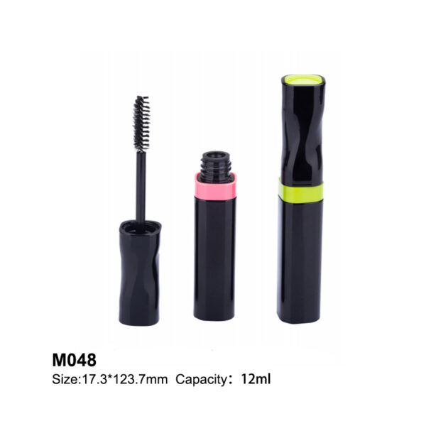 square PETG black mascara tube