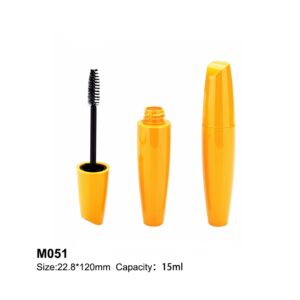 Olive shape PETG yellow mascara bottle