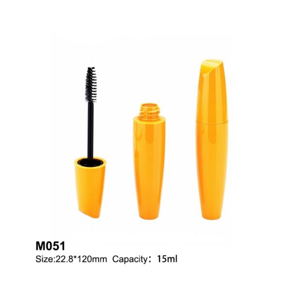 Olive shape PETG yellow mascara bottle