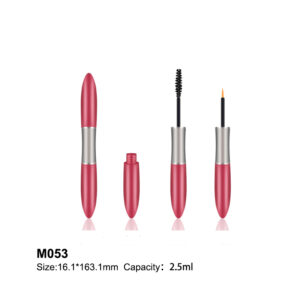 double bottle pink silver mascara container