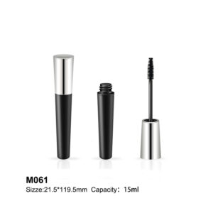cone black silver mascara bottle