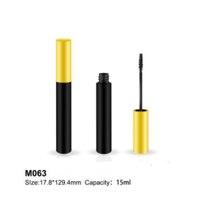 round mental yellow black mascara tube pacagking