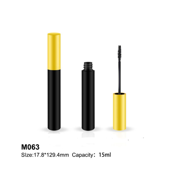 round mental yellow black mascara tube pacagking