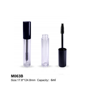 transparent black cap mascara tube