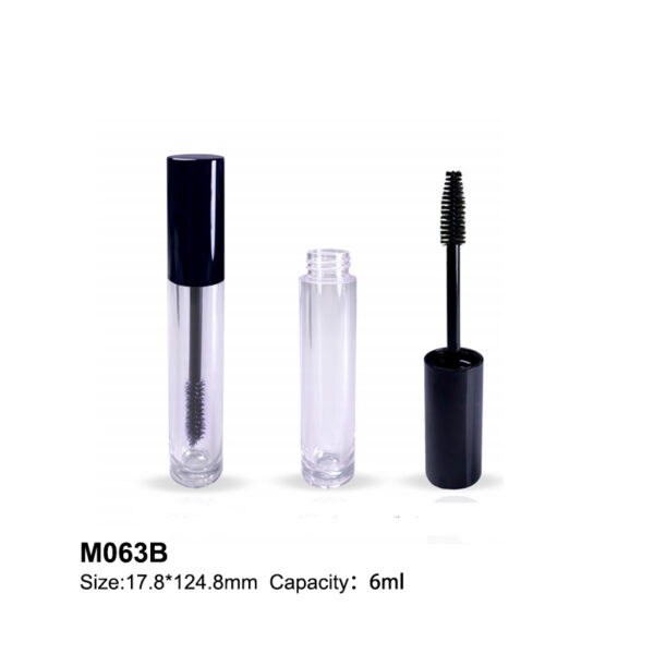 transparent black cap mascara tube