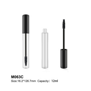slender transparent black cap mascara tube