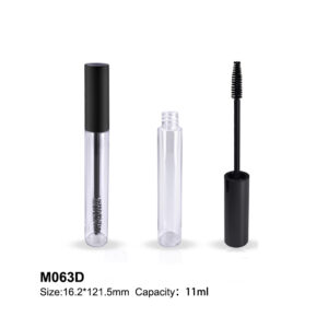 mini transparent black cap mascara tube