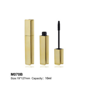 square spray golden mascara tube