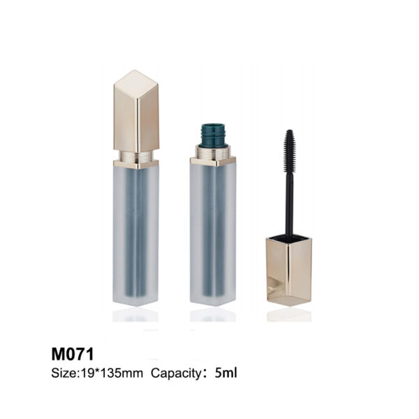 elegant square transparent mascara bottle