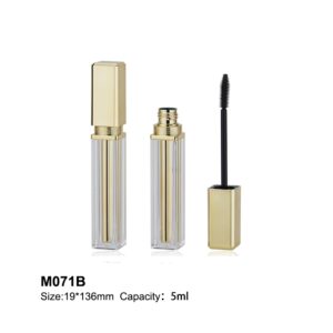elegant sqaure golden mascara bottle