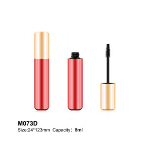diamond shape golden cap red mascara tube