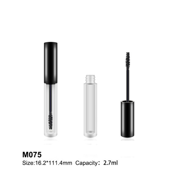 mini transparent black cap mascara container