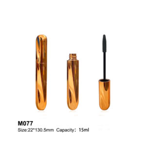 round mascara tube packaging in metal orange