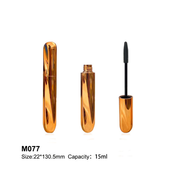 round mascara tube packaging in metal orange