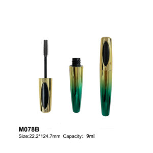 round gradient metal green mascara bottle