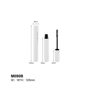 slender round silver mascara tube