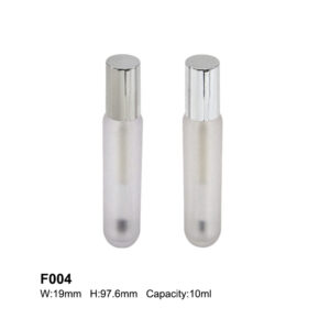 round transparent silver foundation bottle