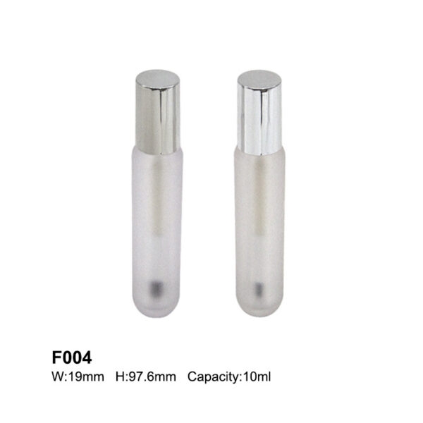 round transparent silver foundation bottle