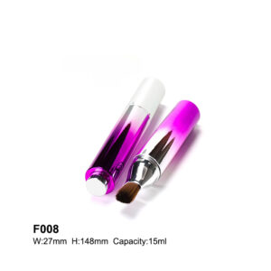 round gradient purple foundation bottle with brush