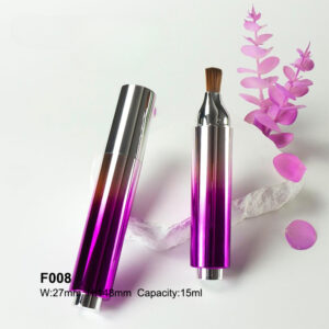round gradient purple foundation bottle with brush