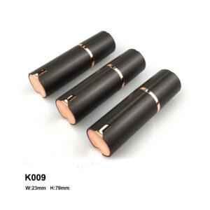 Elegant black round lipstick tube