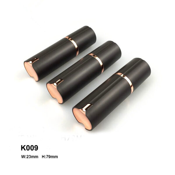 Elegant black round lipstick tube