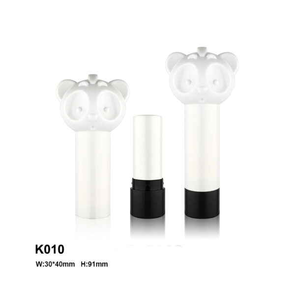 cartoon panda cap white lipstick container