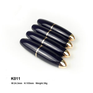bullet shape lipstick tube black golden