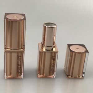 square double-layer cover rose golden lipstick tube