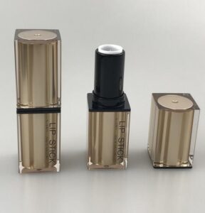 square double-layer cover golden lipstick tube