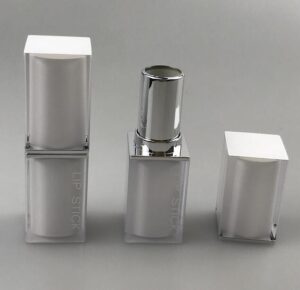 square double-layer cover white lipstick tube