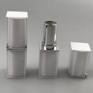 square double-layer cover white lipstick tube