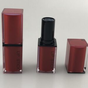 square double-layer cover red lipstick tube