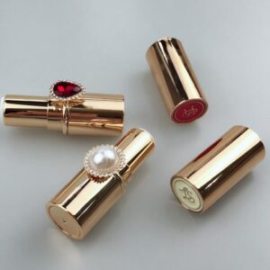 golden lipstick tube with detachable ring