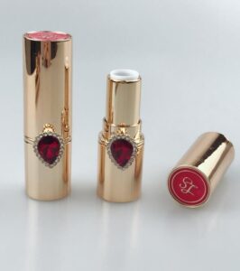 golden lipstick tube with detachable ring
