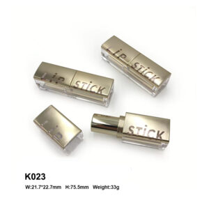 square laser golden lipstick tube