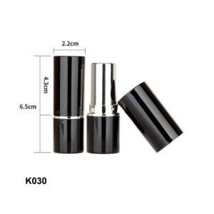 round black silver lipstick container