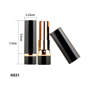 customizable golden black lipstick tube