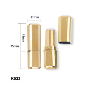 square golden lipstick tube