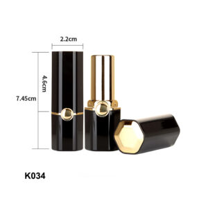 hexagonal black golden lipstick tube