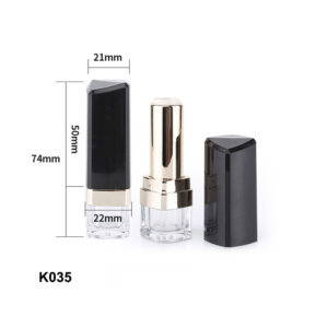 triangular black transparent lipstick container